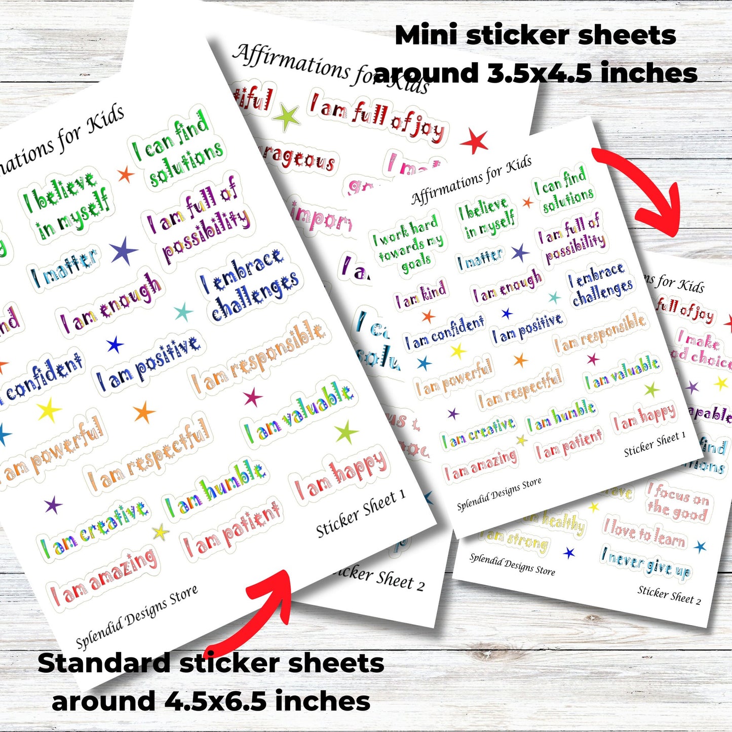 Affirmations for Kids | Afirmation Stickers for Kids | Motivational Stickers for Kids