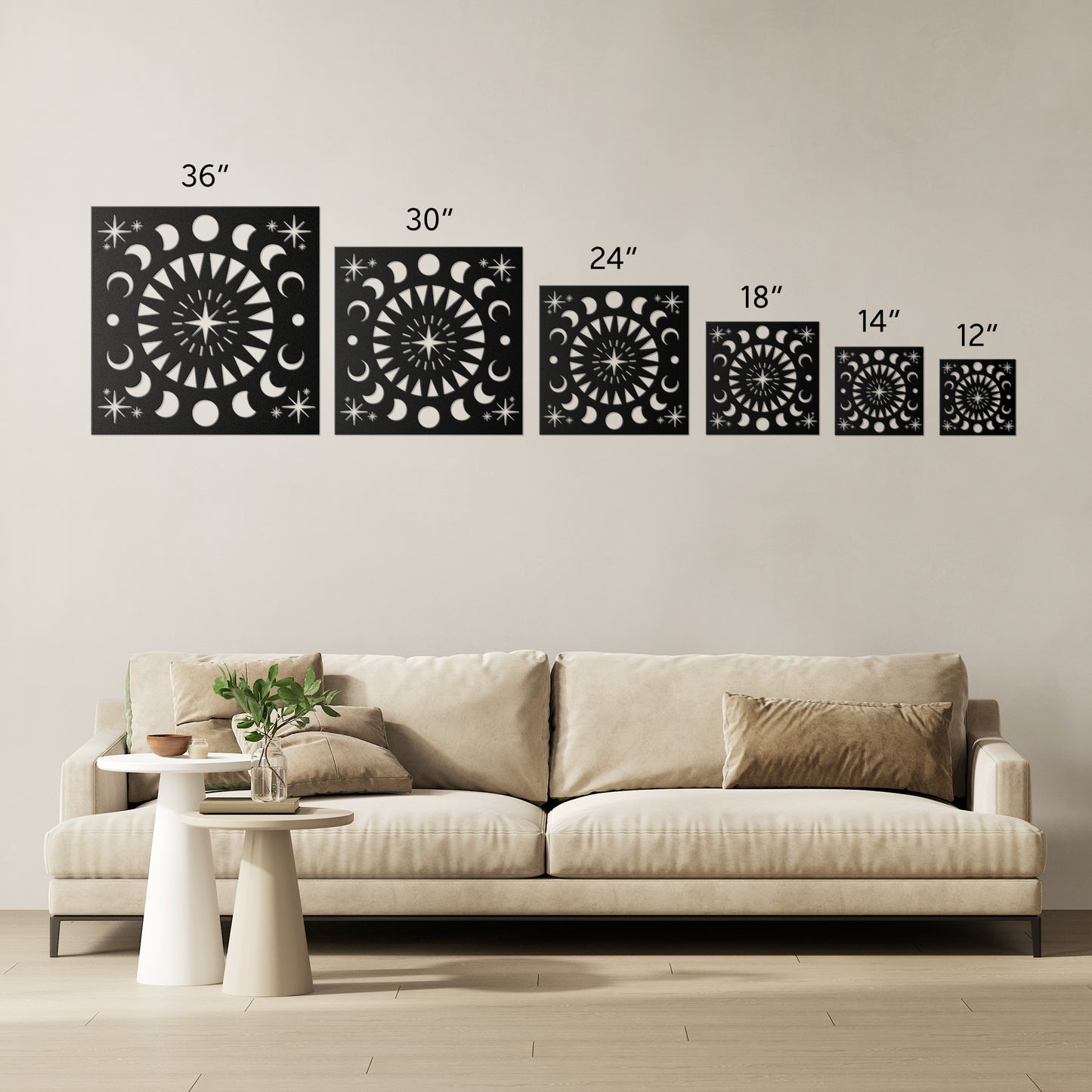 Sun, Moon and Stars Metal Wall Art