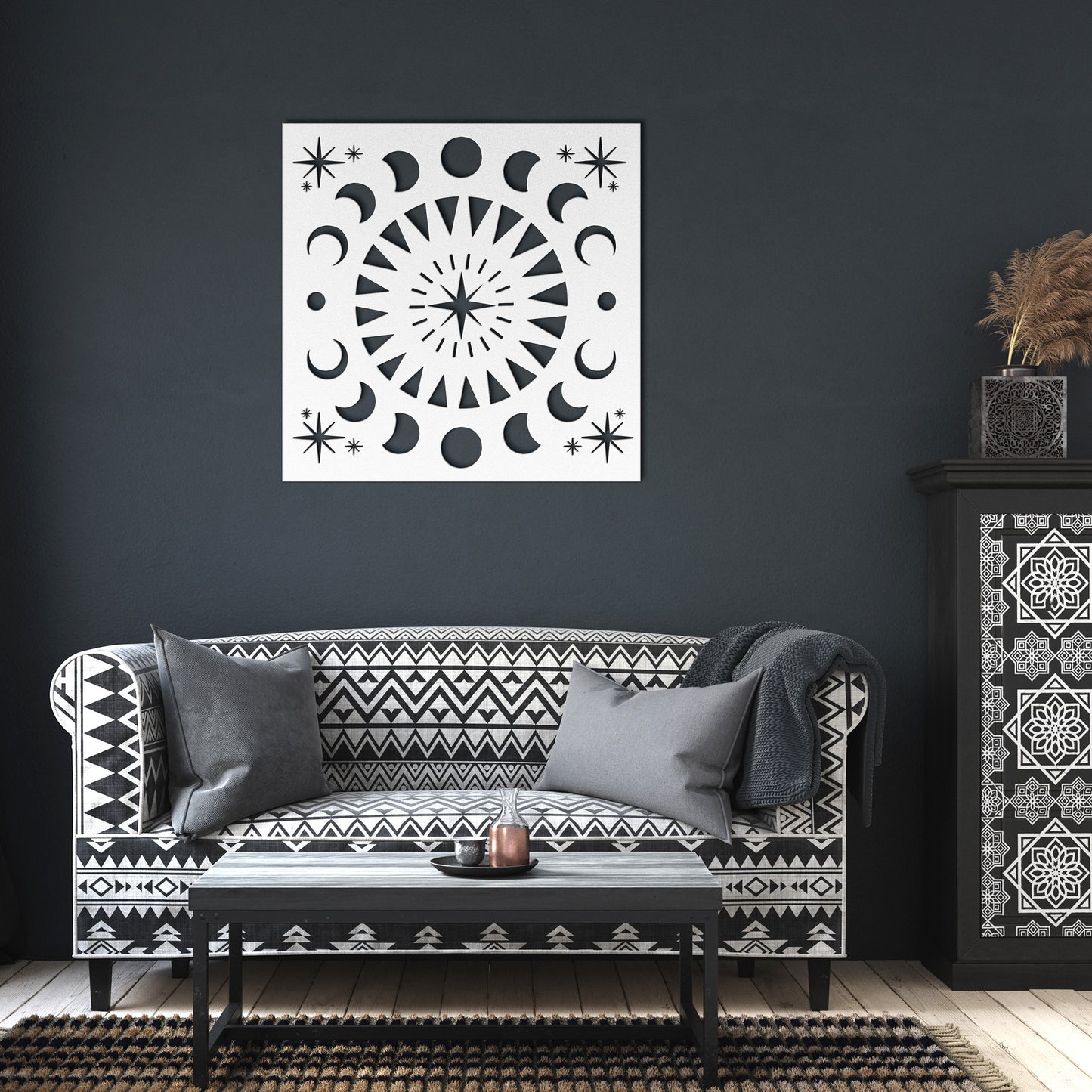 Sun, Moon and Stars Metal Wall Art