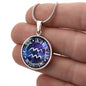 Aquarius Circle Pendant Necklace