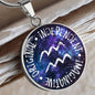 Aquarius Circle Pendant Necklace