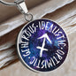 Sagittarius Circle Pendant Necklace