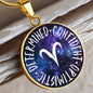 Aries Circle Pendant Necklace