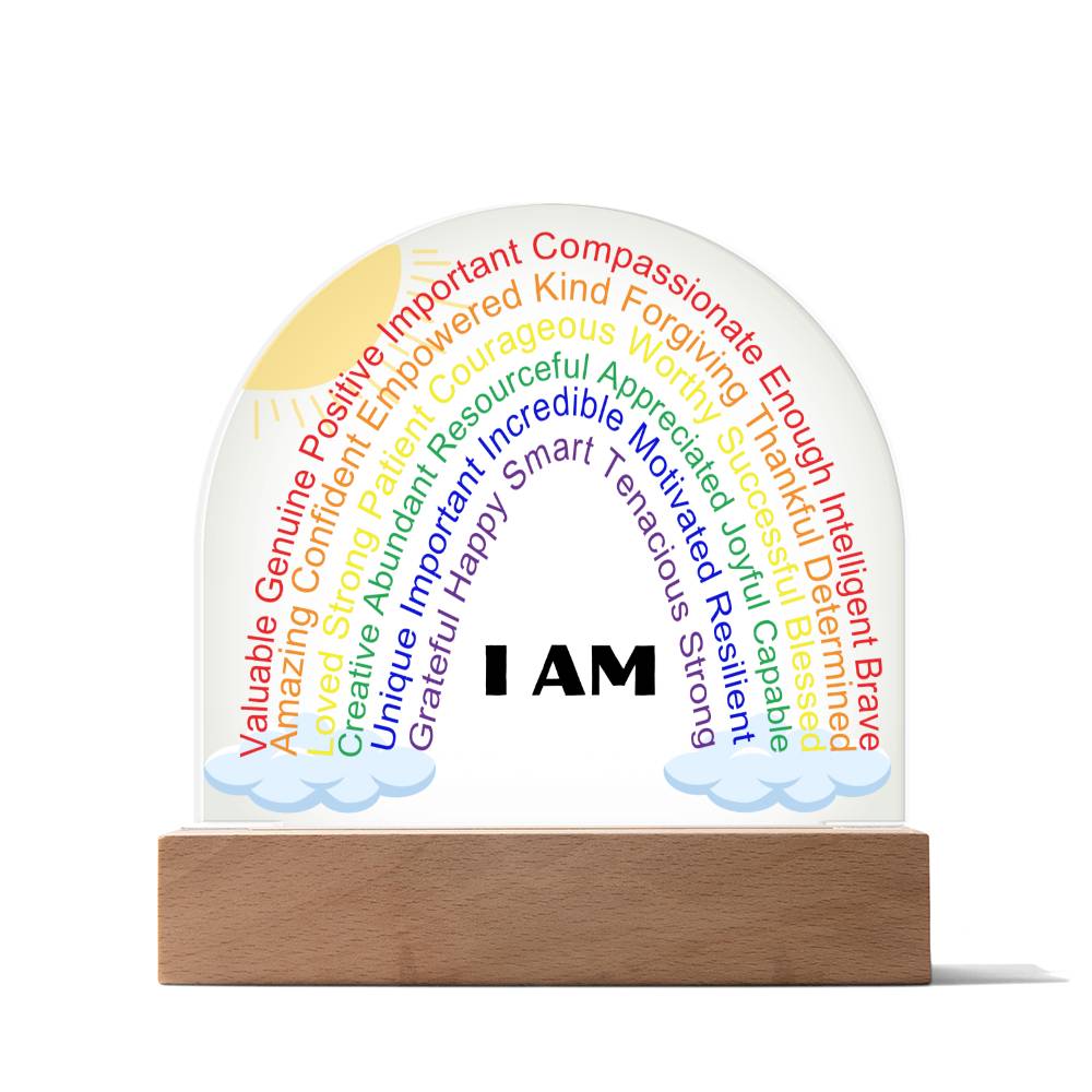 Rainbow Affirmations Acrylic Plaque