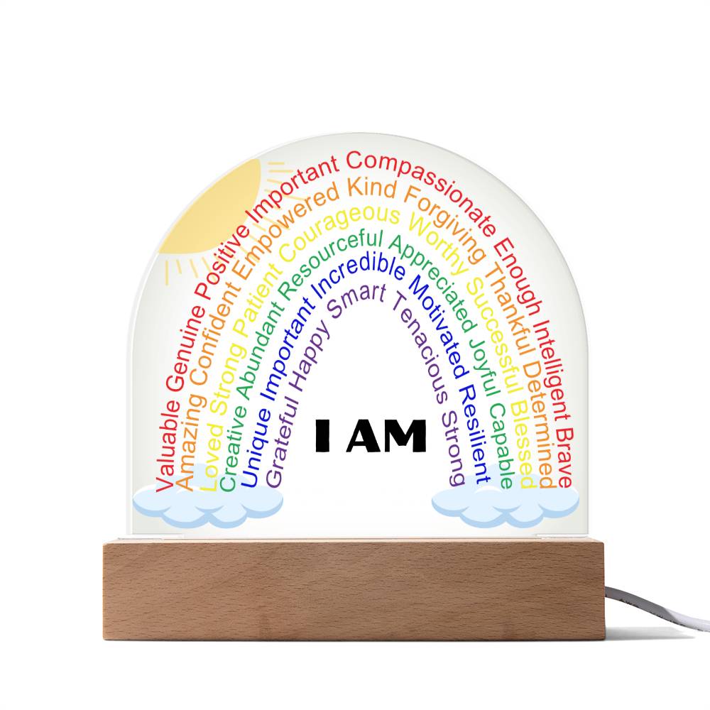 Rainbow Affirmations Acrylic Plaque