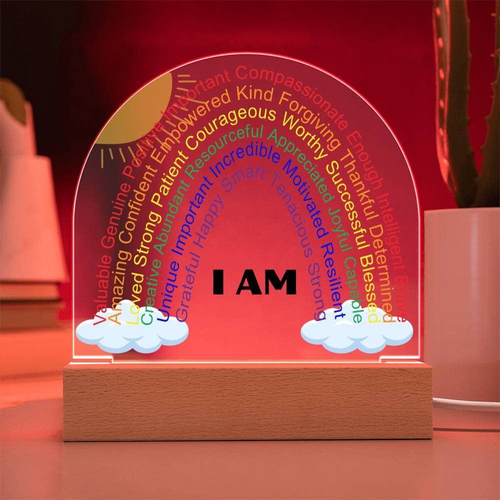 Rainbow Affirmations Acrylic Plaque