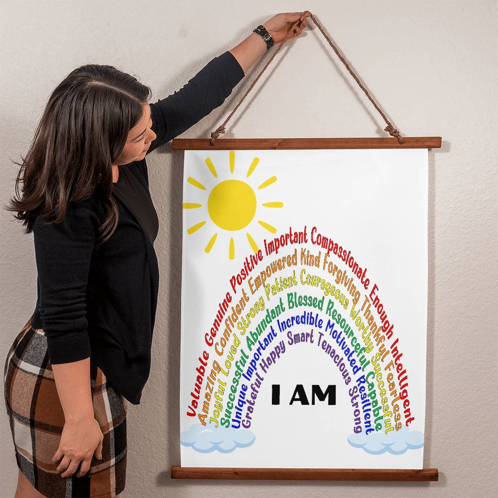 Rainbow Affirmation Wall Art | Daily Affirmation Wall Hanging