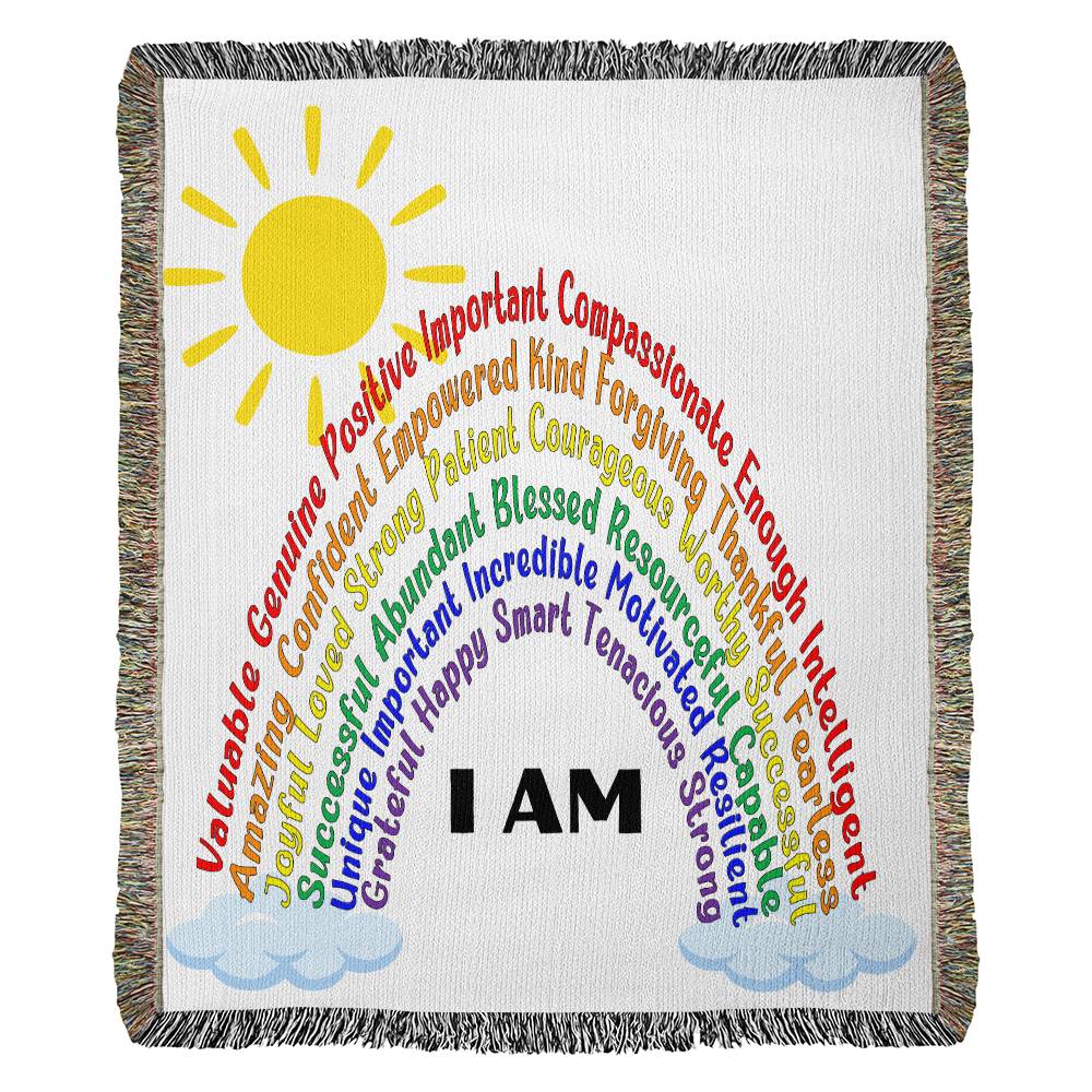 Rainbow Affirmation Blanket | Rainbow Affirmation Throw Blanket