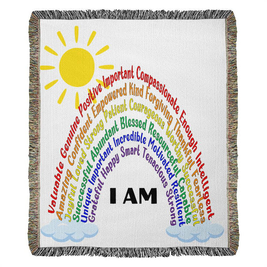 Rainbow Affirmation Blanket | Rainbow Affirmation Throw Blanket