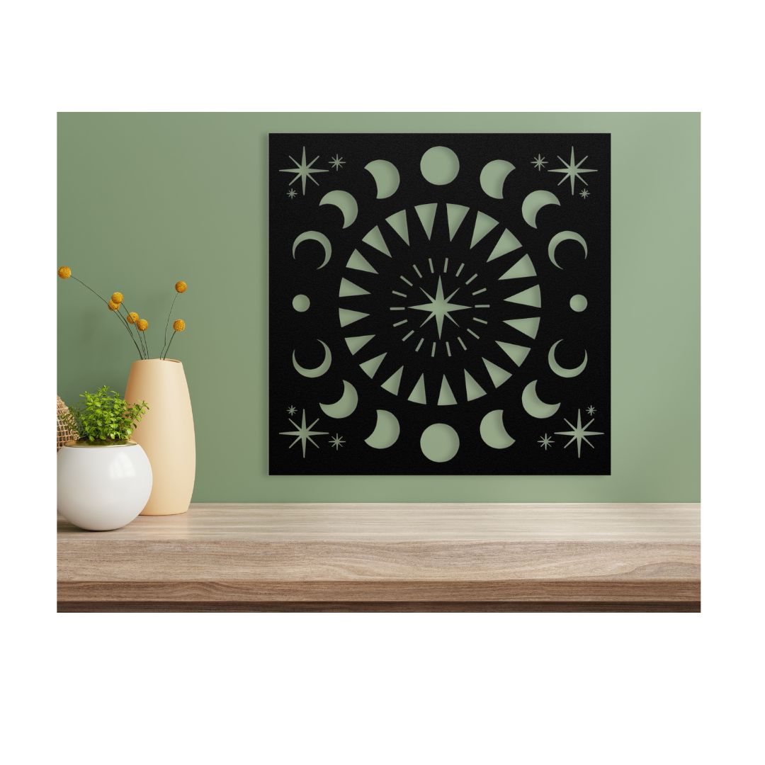 Sun, Moon and Stars Metal Wall Art