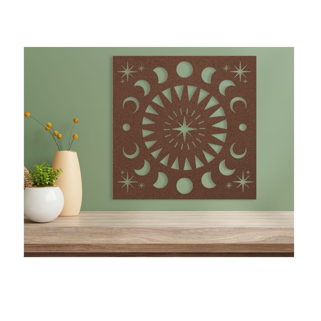 Sun, Moon and Stars Metal Wall Art