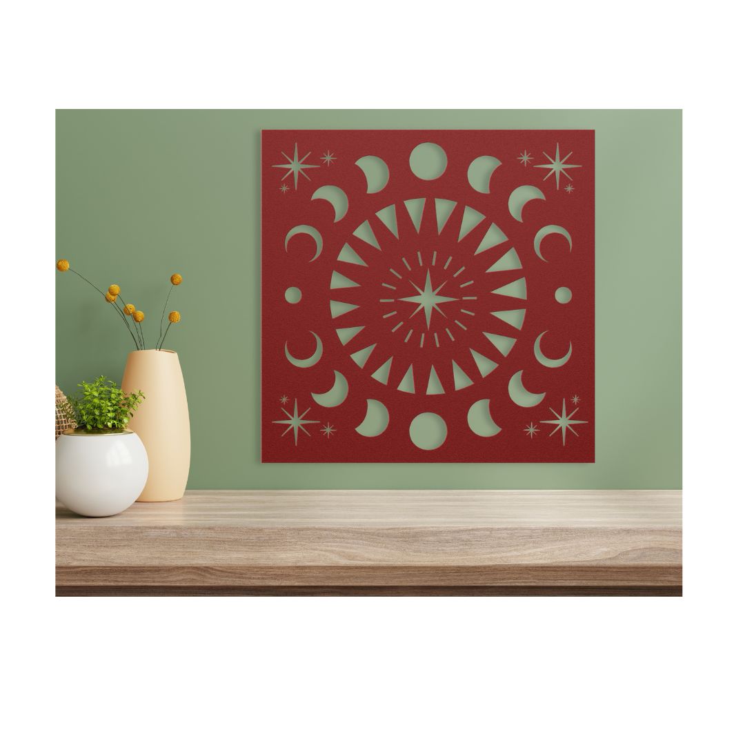 Sun, Moon and Stars Metal Wall Art
