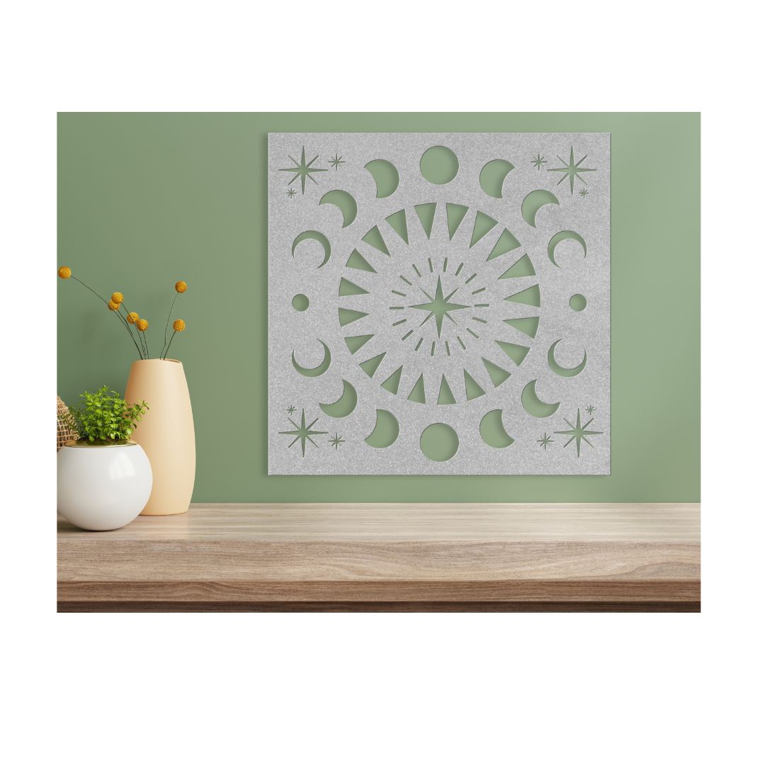 Sun, Moon and Stars Metal Wall Art