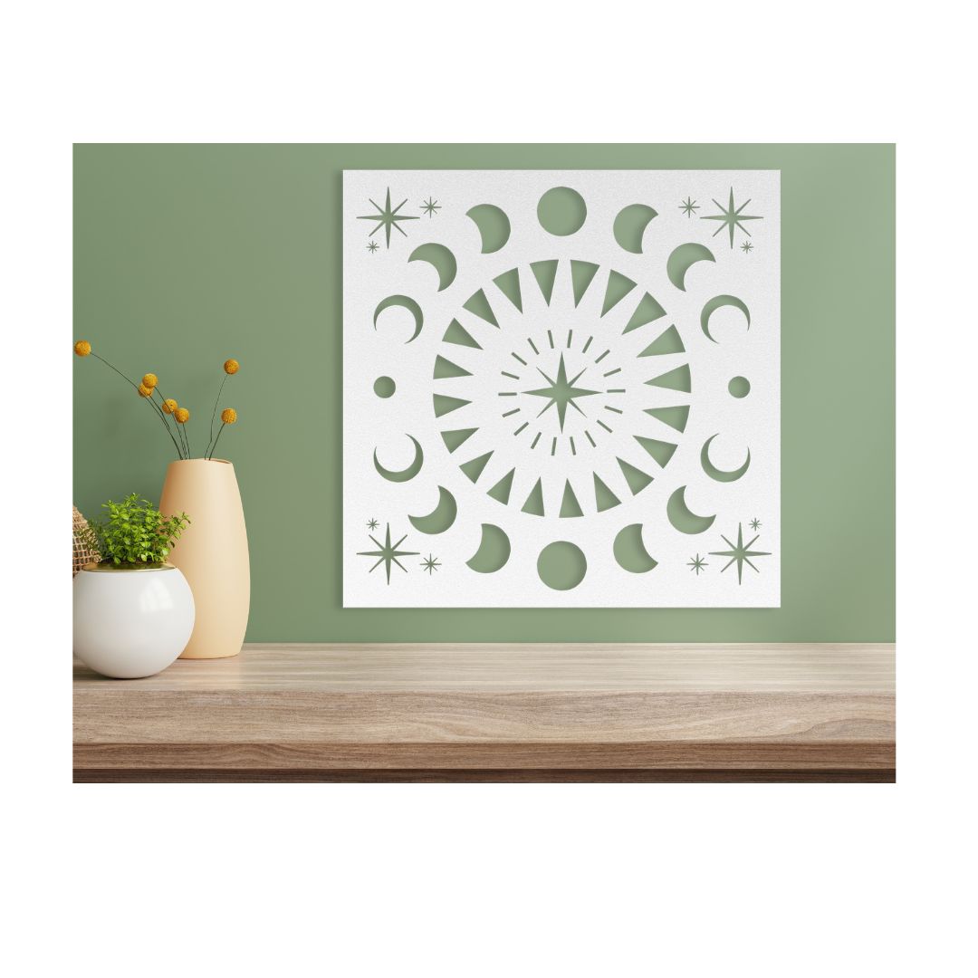Sun, Moon and Stars Metal Wall Art
