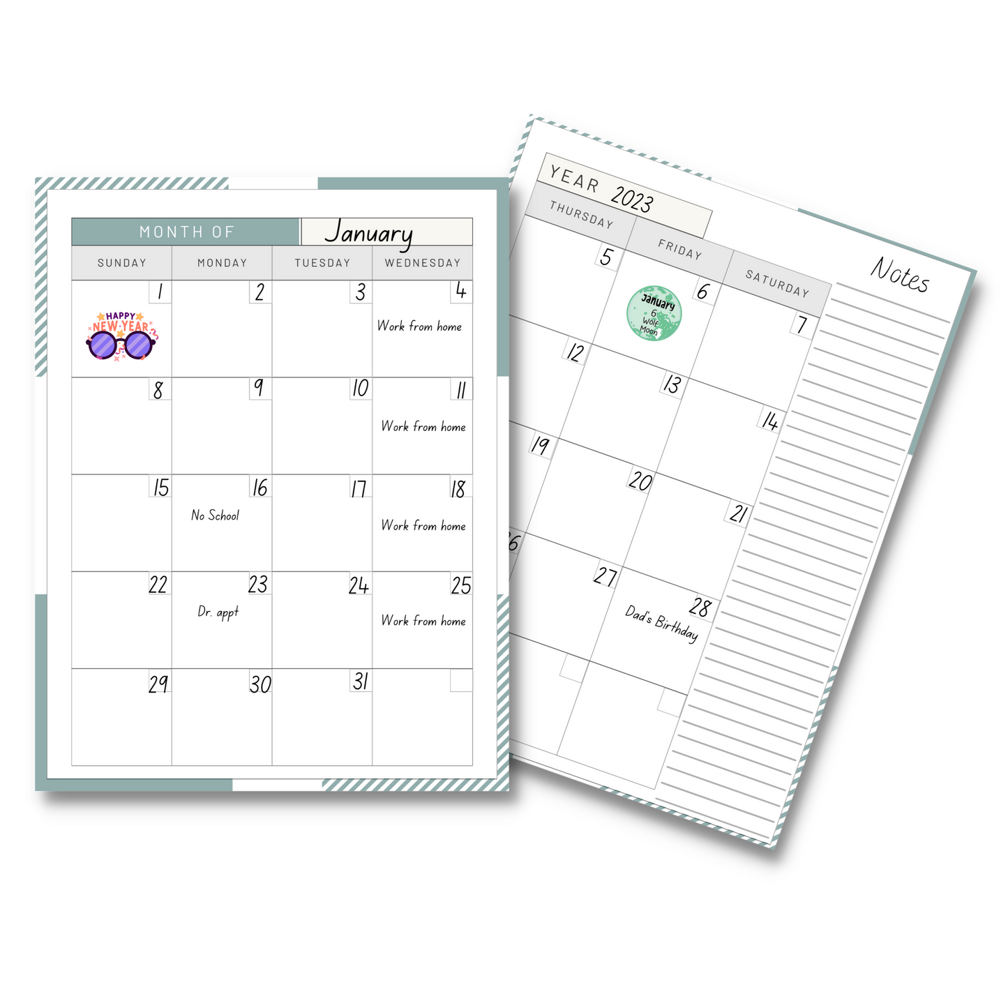 monthly and weekly planner