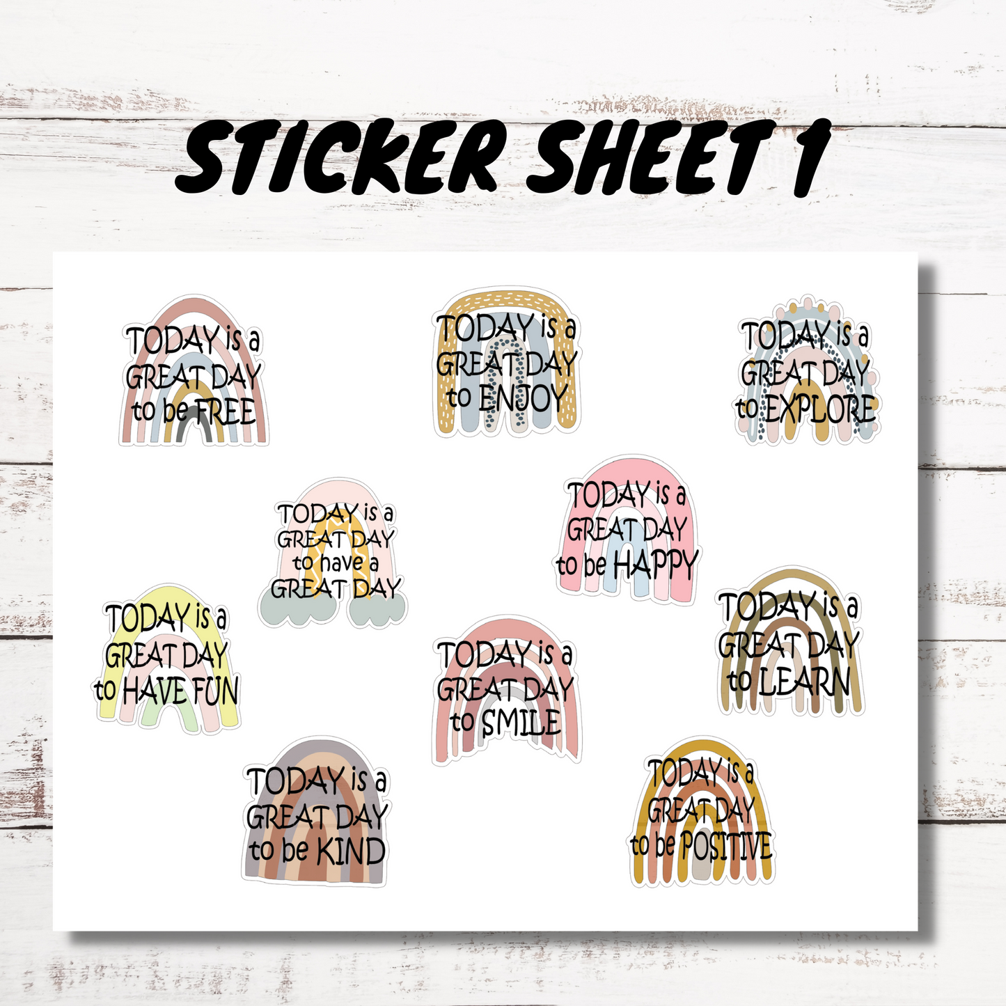 Today is a Great Day Rainbow Stickers