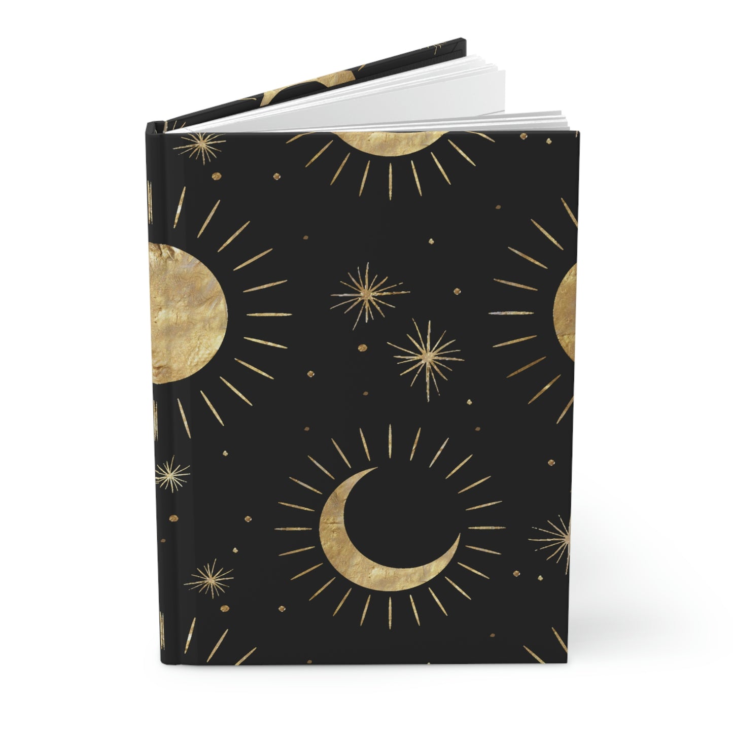 Sun Moon and Stars Journal - Hardcover - Black