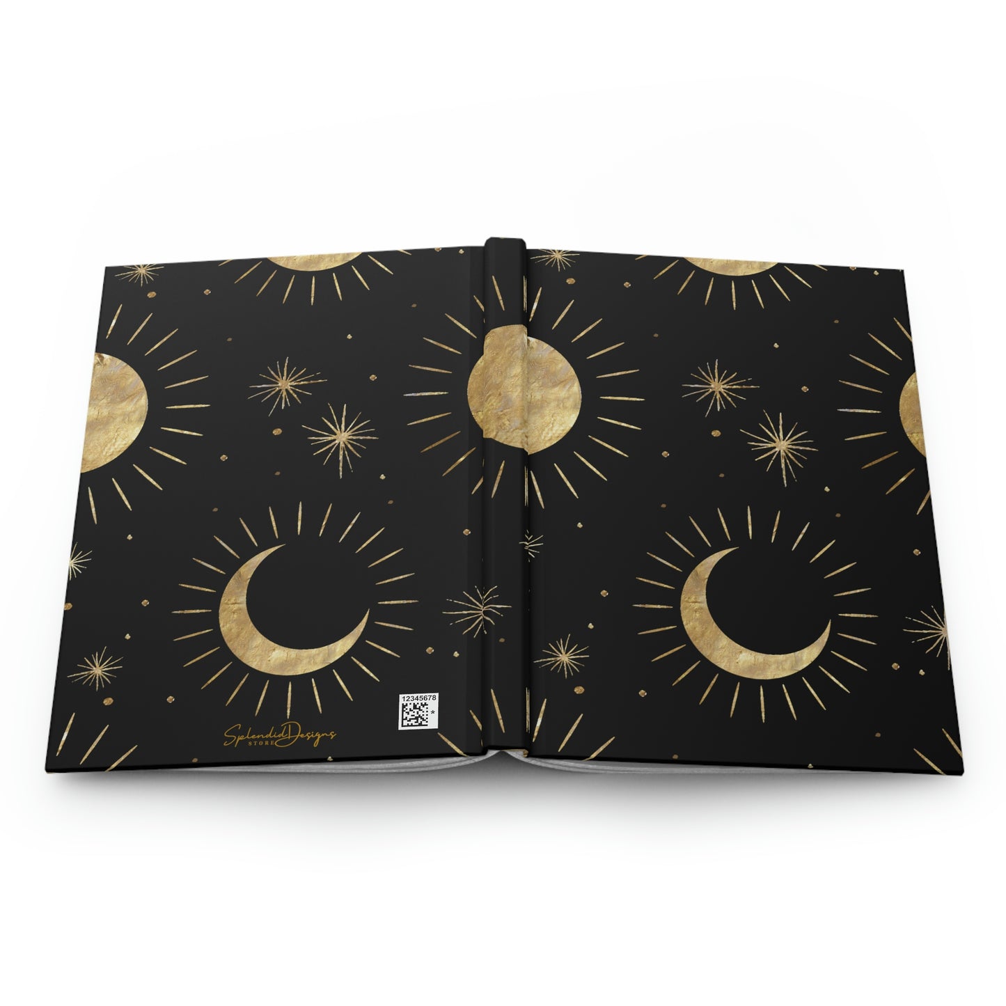 Sun Moon and Stars Journal - Hardcover - Black
