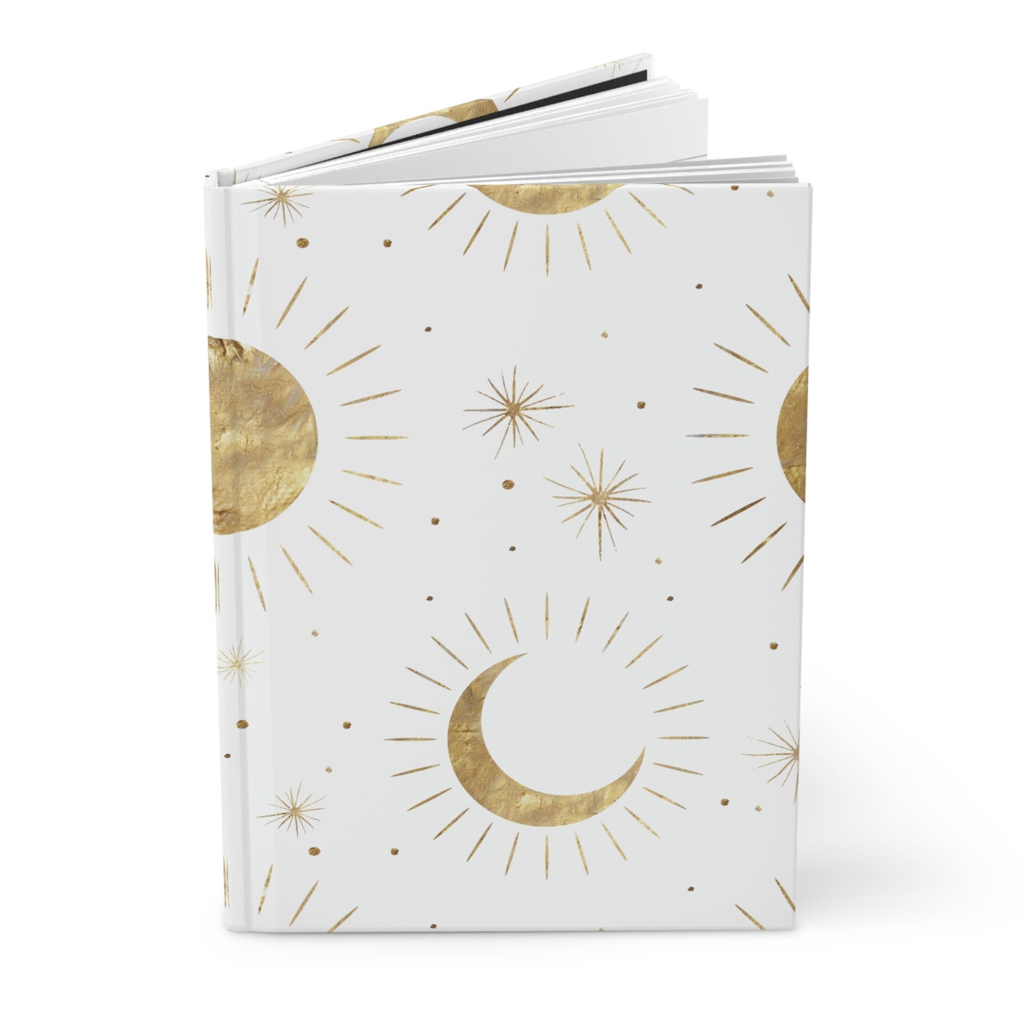 Sun Moon and Stars Journal - Hardcover - White