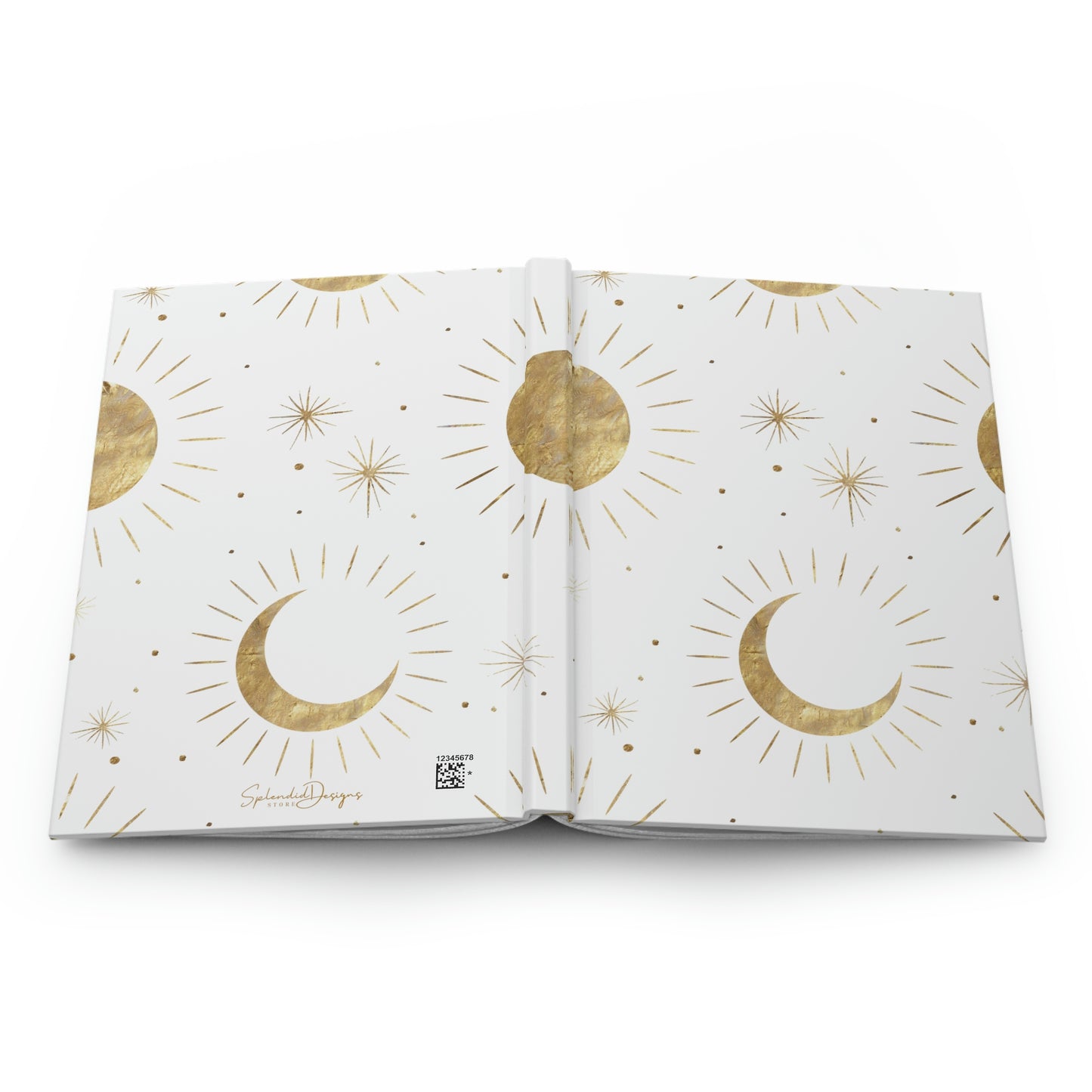 Sun Moon and Stars Journal - Hardcover - White
