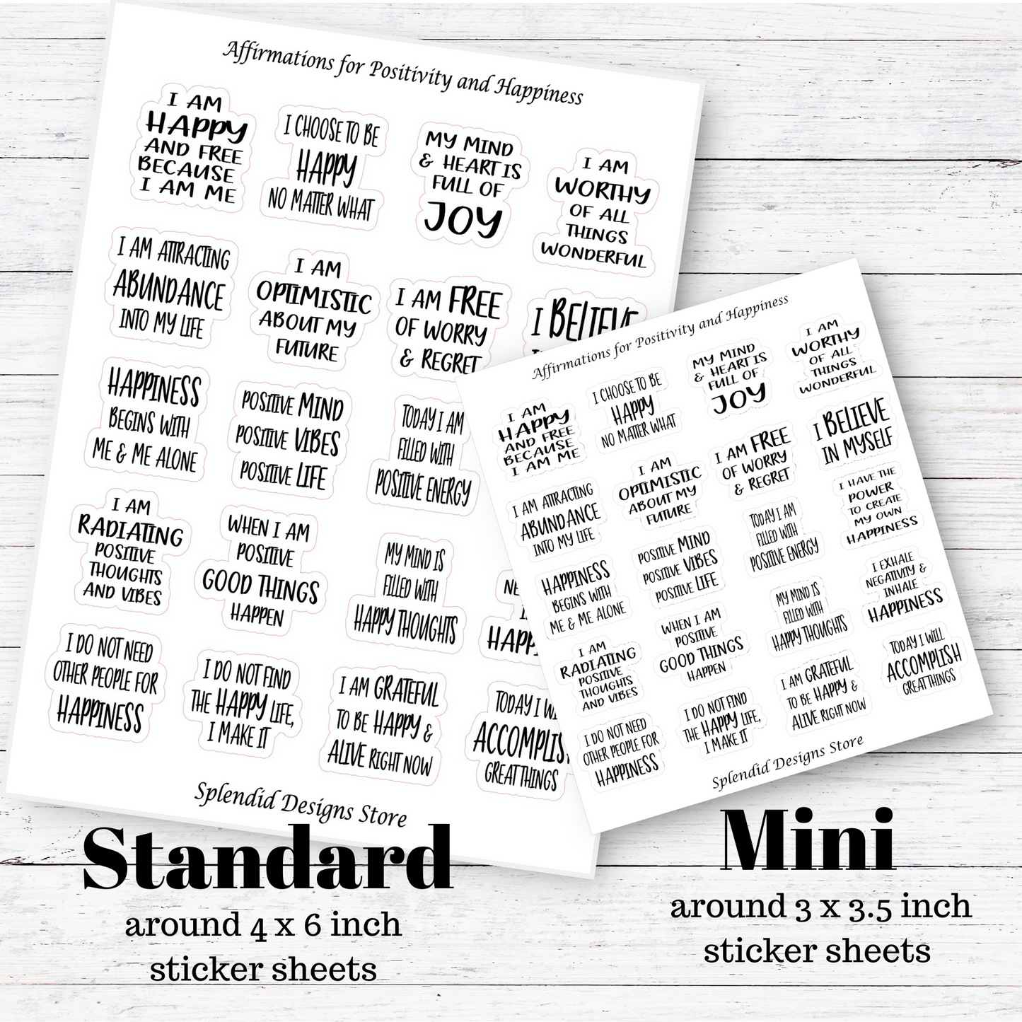 affirmations for happiness sticker sheet