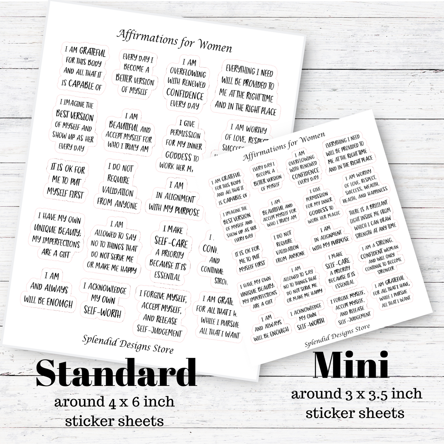 Positive Affirmations for Women Sticker Sheet
