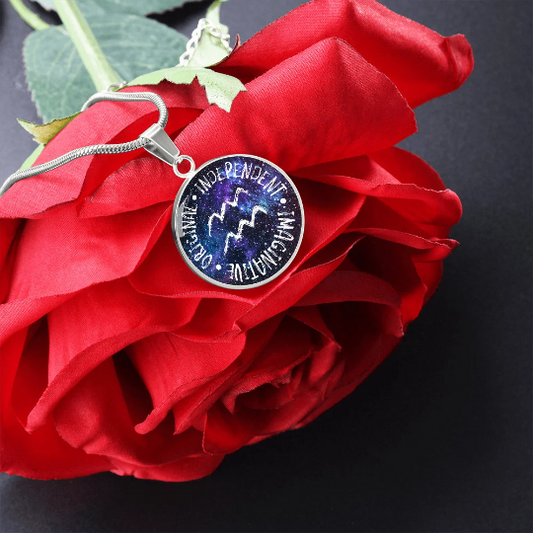 Aquarius Circle Pendant Necklace