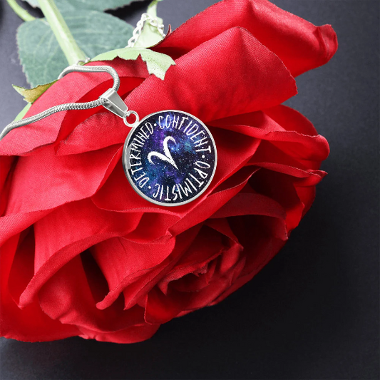 Aries Circle Pendant Necklace