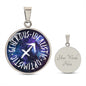 Sagittarius Circle Pendant Necklace