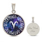 Aries Circle Pendant Necklace