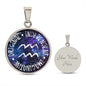 Aquarius Circle Pendant Necklace