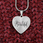 Hello Beautiful Pendant Heart Necklace - silver