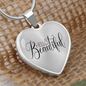 Hello Beautiful Pendant Heart Necklace - silver