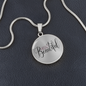 Hello Beautiful Circle Pendant Necklace - silver