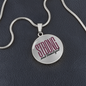 Strong and Beautiful Circle Pendant Necklace - silver
