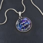 Aquarius Circle Pendant Necklace