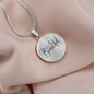 Hello Beautiful Circle Pendant Necklace - silver