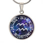 Aquarius Circle Pendant Necklace