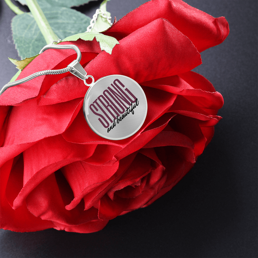 Strong and Beautiful Circle Pendant Necklace - silver