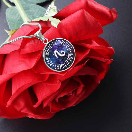 Capricorn Circle Pendant Necklace