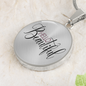 Hello Beautiful Circle Pendant Necklace - silver