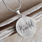 Hello Beautiful Circle Pendant Necklace - silver