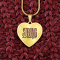 Strong and Beautiful Heart Pendant Necklace - gold