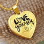 Love Yourself Heart Pendant Necklace