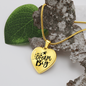 heart shaped pendant necklace with quote dream big, gold