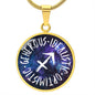 Sagittarius Circle Pendant Necklace