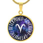 Aries Circle Pendant Necklace