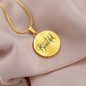 Hello Beautiful Circle Pendant Necklace - gold