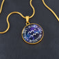Aquarius Circle Pendant Necklace
