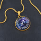 Sagittarius Circle Pendant Necklace
